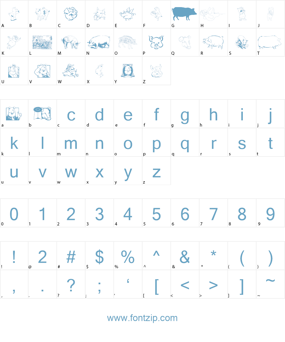 Ein Schwein Font Character